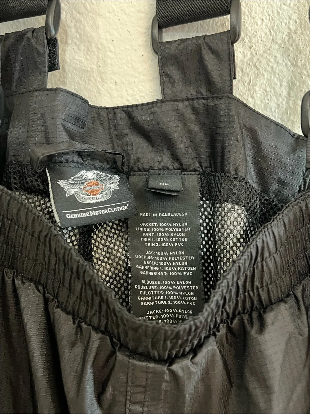 Harley-Davidson MotorClothes XL Wind-Resistant Motorcycle Riding Bib Pants